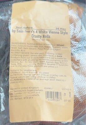 White Vienna Style Crusty Rolls