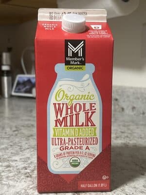 Member's Mark Is organic whole milk