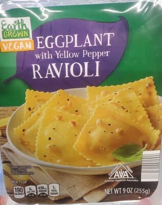 Earth Grown Vegan Eggplant with Yellow Pepper Ravioli