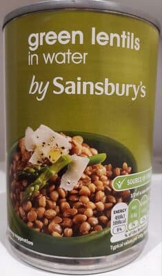 Green lentils in water