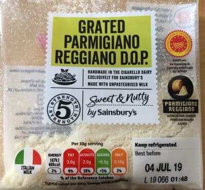 Grated Parmigiano Reggiano D.O.P