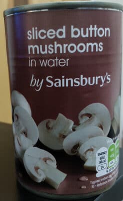 Sliced Button Mushrooms In Water
