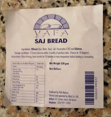 Yafa saj bread