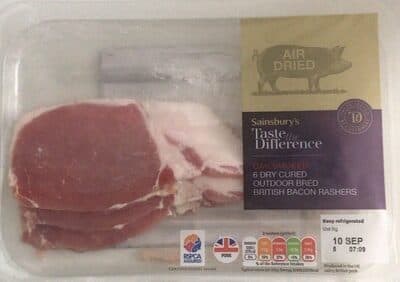 Dry Cured Outdoor Bred British Bacon Rashers