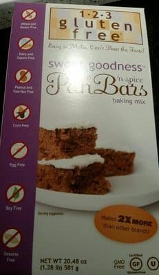 123 Gluten Free: Sweet Goodness Sugat 'n spice Pam Pars baking mix