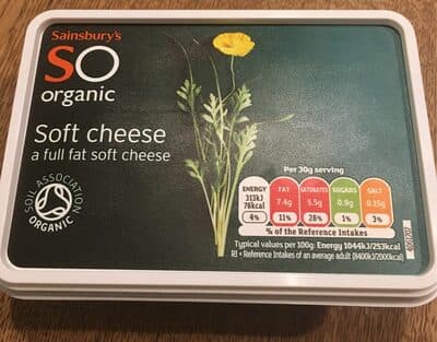 Sainsbury's organic soft cheese