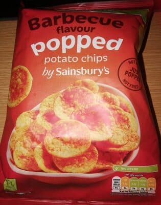 Barbecue flavour popped potato chips