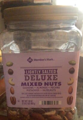 Lightly Salted Deluxe Cashews, Almonds, Pecans, Pistachios, Hazelnuts Mixed Nuts