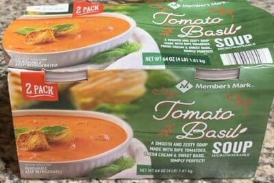 Microwaveable Tomato Basil Soup