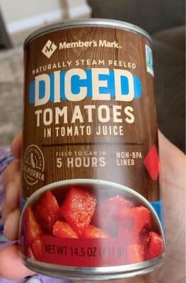 Naturally Steam Peeled Diced Tomatoes In Tomato Juice