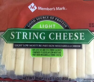 Light Low-Moisture Part-Skim Mozzarella String Cheese