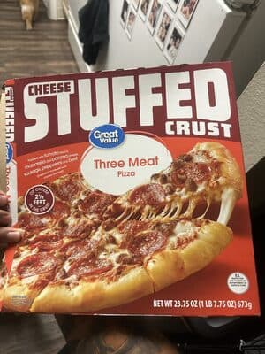 Three meat pizza stuffed crust