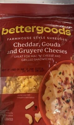 Cheddar, Gouda and Gruyere Cheeses