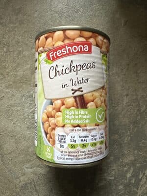 Chickpeas in water