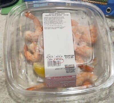 Shrimp Cocktail with Cocktail Sauce Lemons