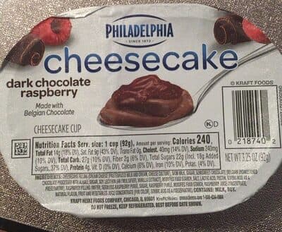 Dark Chocolate Raspberry Cheesecake Cup