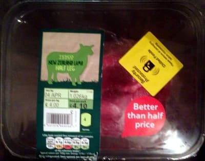 Tesco New Zealand lamb - half leg