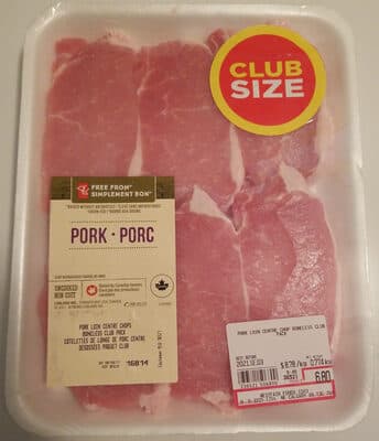 Pork Loin Centre Chops - Uncooked, Boneless