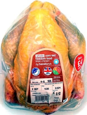 Whole corn-fed freedom food British chicken