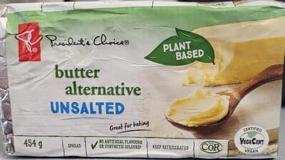 PC Presidents Choice butter alternative salt free Plant Based