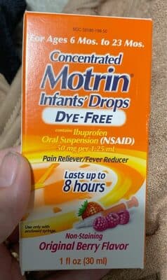Motrin infants drops dye free