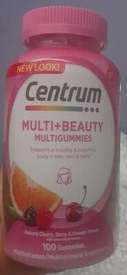 Centrum Multi + Beauty Gummies Natural Cherry, Berry & Orange Flavors