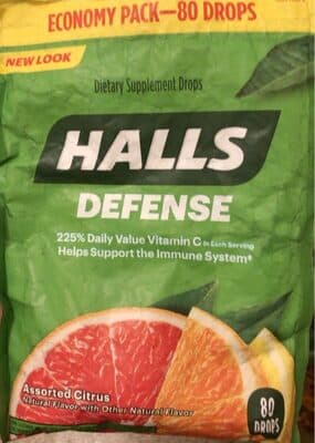 Halls Defense Cough Drops Assorted Citrus