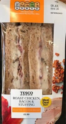 Roast Chicken, bacon & stuffing sandwich