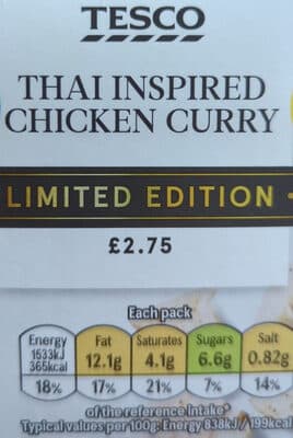 Thai Inspired Chicken Curry Wrap