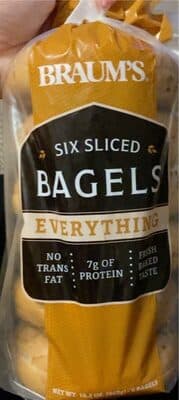 Six Slices Bagels Everything