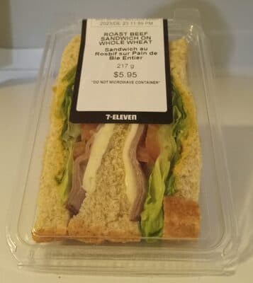 Roast Beef Sandwich on Whole Wheat