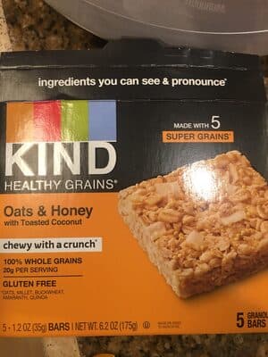 Granola Bar, Oats & Honey with Toasted Coconut