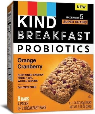 Orange Cranberry Probiotics Breakfast Bars