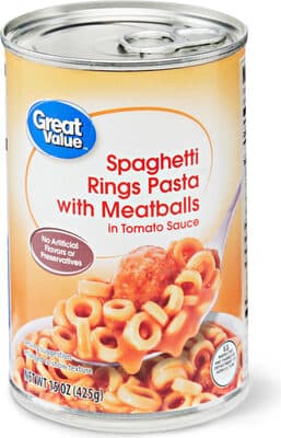 Spaghetti Pasta Rings & Meatballs In Tomato Sauce