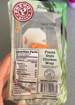 Fiesta Style Chicken Wrap