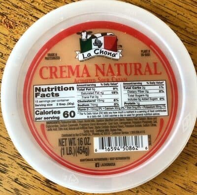 Crema Natural - Acidified Sour Cream