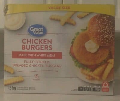 Fully Cooked Chicken Burgers