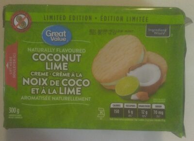 Naturally Flavoured Coconut Lime Creme Cookies