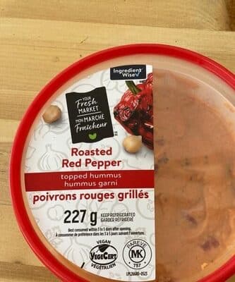 Roasted Red Pepper Topped Hummus