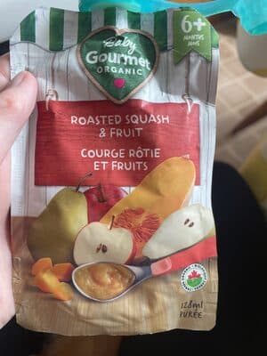 Courge rotie et fruits