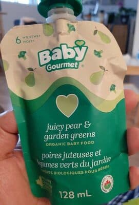 Juicy pear & garden greens