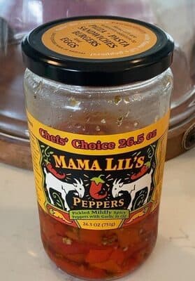 Pickled Mildly Spicy Peppers With Garlic In Oil