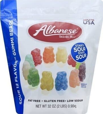Gummies Bears, Cherry, Strawberry, Mango, Pineapple, Lemon, Orange, Green Apple, Watermelon, Pink Grapefruit, Lime, Blue Raspberry, Grape