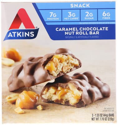 Caramel Chocolate Flavored Snack Nut Roll Bars
