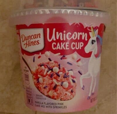 Vanilla Flavored Pink Cake Mix With Sprinkles Unicorn Cake Cup