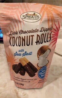 Dark Chocolate Dipped Coconut Rolls With Sea Salt