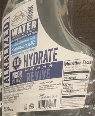 Alkalized Water