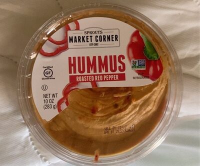 sprouts red pepper hummus