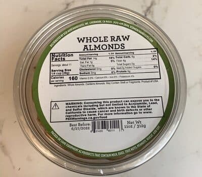 Whole Raw Almonds