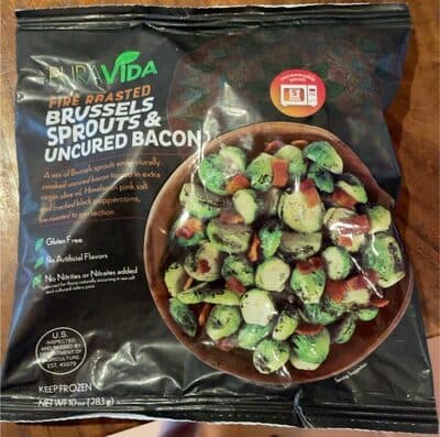 Fire Roasted Brussels Sprouts and Uncured Bacon